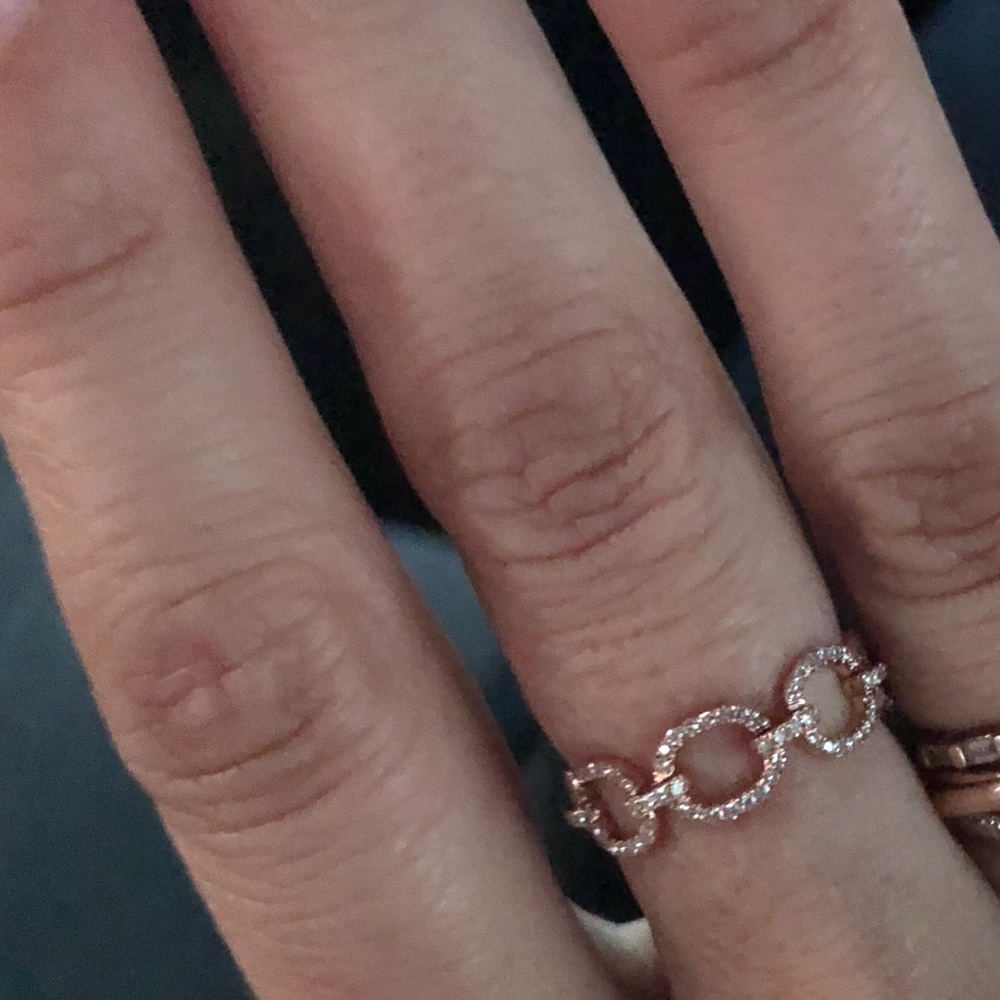 Rose Gold EF Collection Diamond Chain Link Ring - Picture 2 of 7
